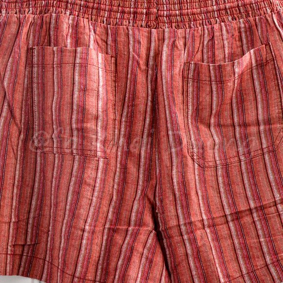 Briggs Ladies’ Linen Blend Short RED STRIPE - Picture 5 of 5